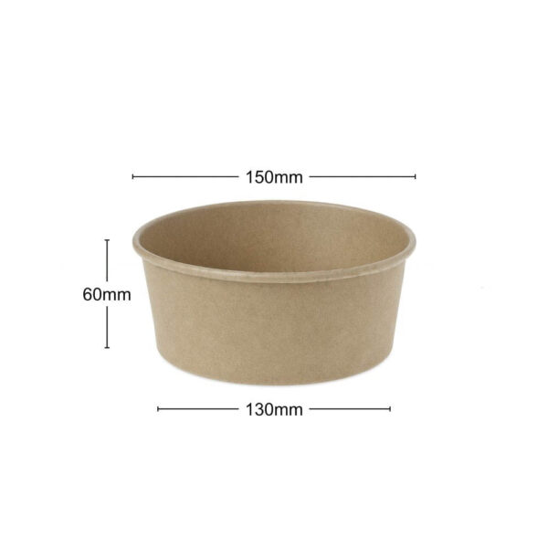 Medium 26oz 750ml Kraft Paper Round Bowl Regal Pack