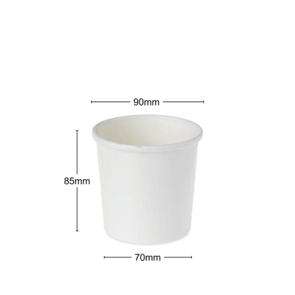 12OZ WHITE SOUP CONTAINER with measurements