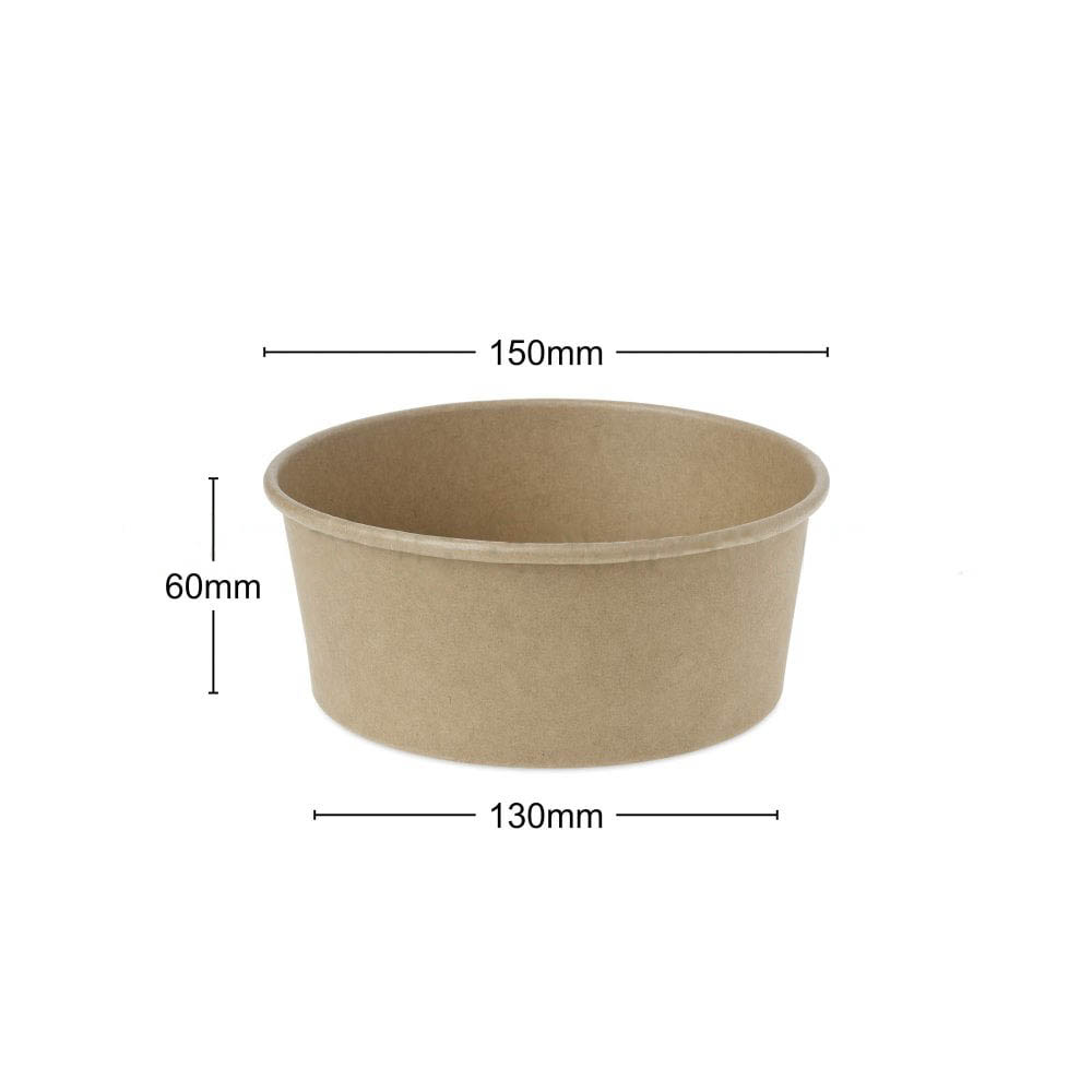 Medium 26oz/750ml Kraft Paper Round Bowl - Regal Pack