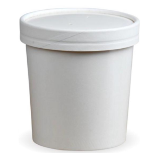 16oz White Soup Container & Lid Combo