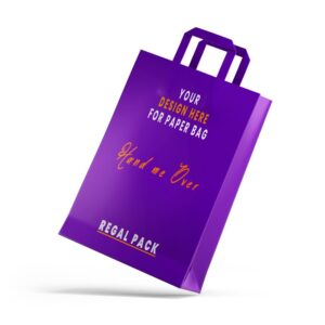 Personalized, customized and bespoke Blue All-Over Printed Takeaway Paper Bags – Large Quantities At Cheap Prices