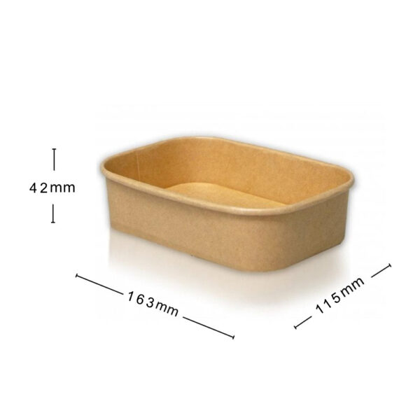 Small 18oz/500ml Paper Rectangular Container